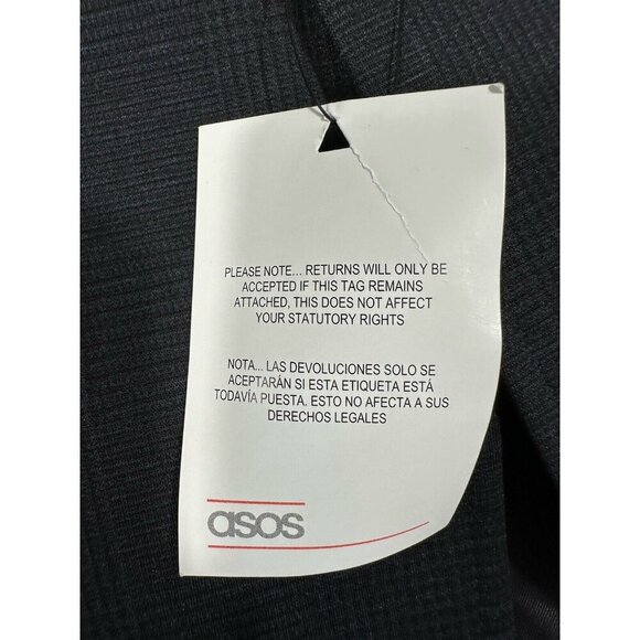ASOS Blazer Mens 42 Black Glen Plaid Stretch Sport Coat NEW - Picture 5 of 15